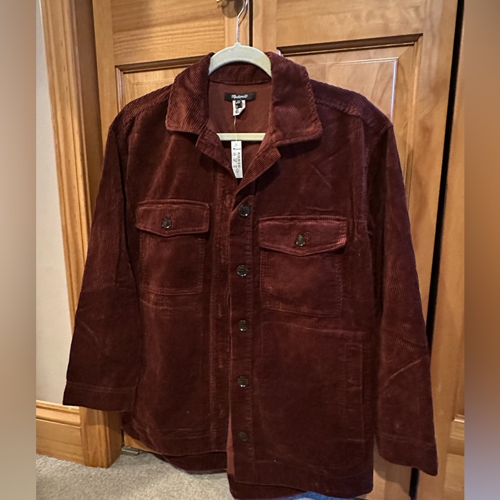 NWT Madewell Corduroy Yorkway Shacket Shirt Jacket Women’s Size XS Mahogany